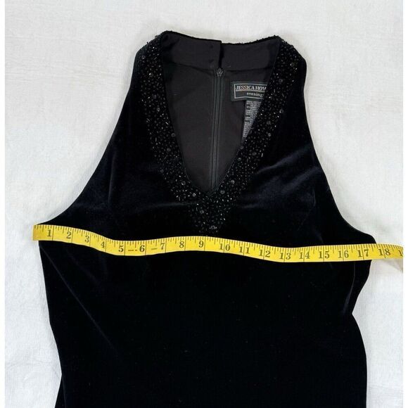 Jessica Howard Maxi Dress Women's 90's Velvet Beaded Mermaid Whimsigoth Witchy - Picture 13 of 15